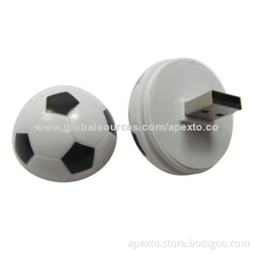 Football-shaped USB Flash Drives, Customized Packaging Types/Logos Accepted, 256MB to 32GB